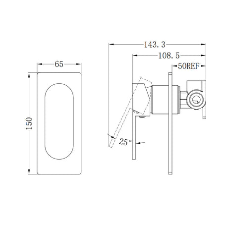 Ecco Wall Basin/Bath Mixer Separate Back Plate Gun Metal