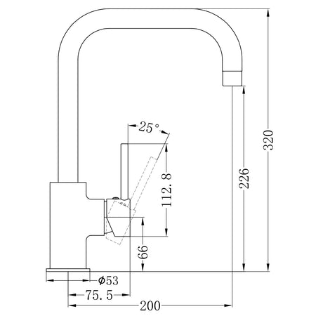 Dolce Kitchen Mixer Square Shape Chrome