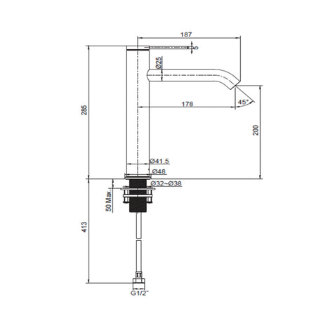 Components Tall Single Lever Basin Mixer