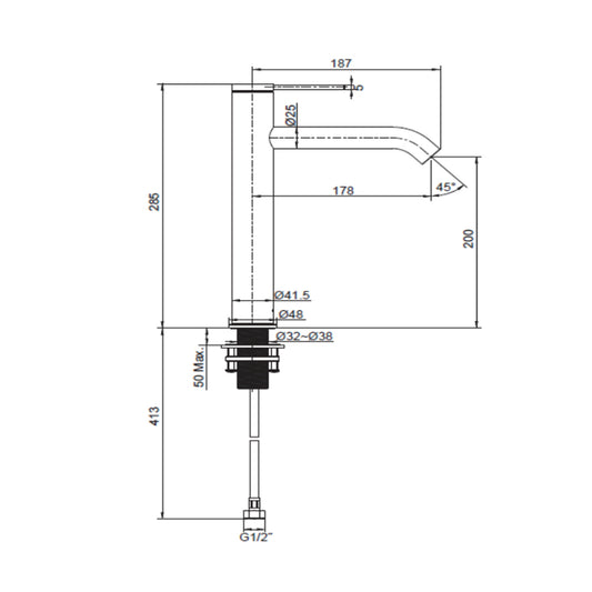 Components Tall Single Lever Basin Mixer