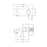 Mecca Wall Basin/Bath Mixer 120mm Brushed Bronze