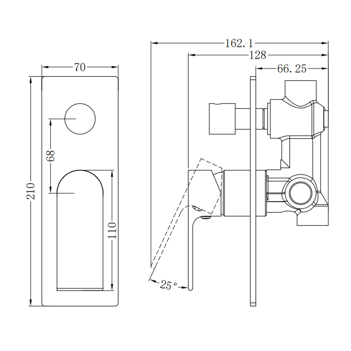 Bianca Shower Mixer With Divertor Chrome