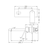 Bianca Wall Basin/Bath Mixer 187mm Chrome