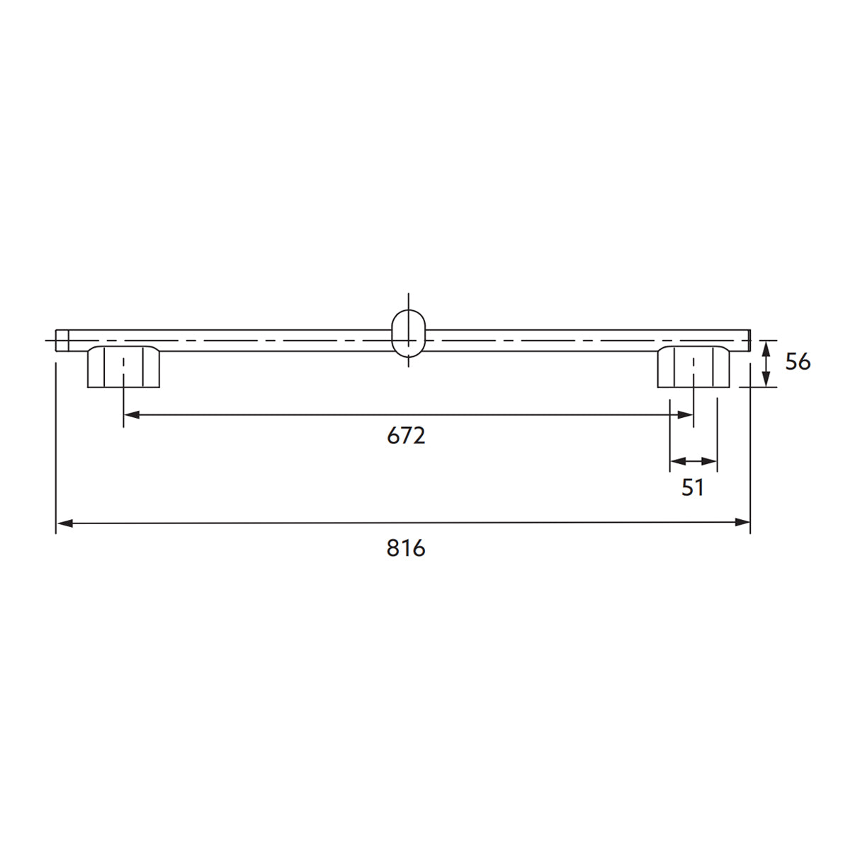 Statement  Slidebar  800mm Brushed Brass 26312T-2MB