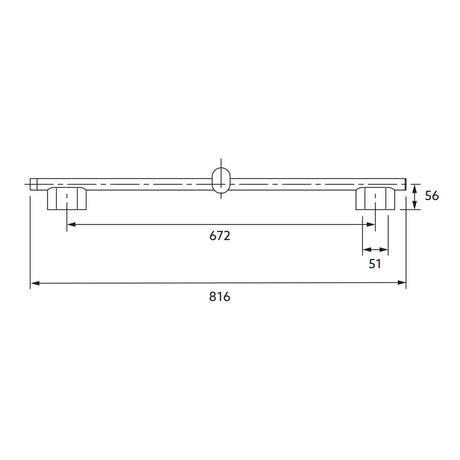 Statement  Slidebar  800mm Brushed Brass 26312T-2MB