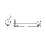 MECCA BASIN/BATH SPOUT INLET 1/2 BSP ONLY 120MM MATTE WHITE