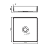 OPAL SQUARE 400MM STAINLESS STEEL BASIN GRAPHITE