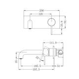 Mecca Wall Basin/Bath Mixer 185mm Chrome