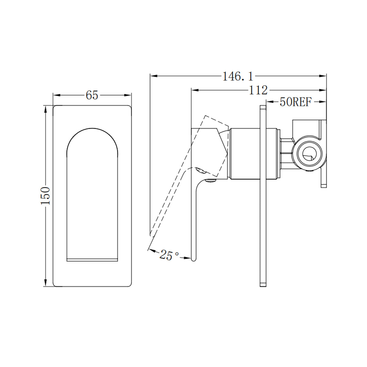BIANCA SHOWER MIXER MATTE BLACK
