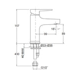 Taut Basin Mixer - Polished Chrome