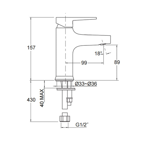 Taut Basin Mixer - Polished Chrome
