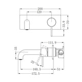 Mecca Wall Basin/Bath Mixer 160mm Matte Black