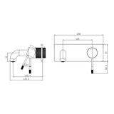 Opal Wall Basin/Bath Mixer 120mm Graphite