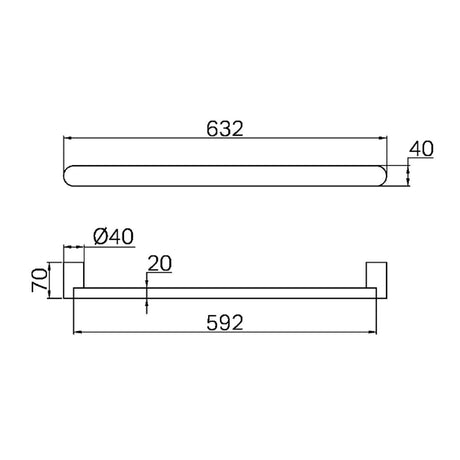 BIANCA 240V SINGLE HEATED TOWEL RAIL BRUSHED GOLD