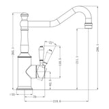 York Kitchen Mixer Hook Spout With Metal Lever Brushed Nickel