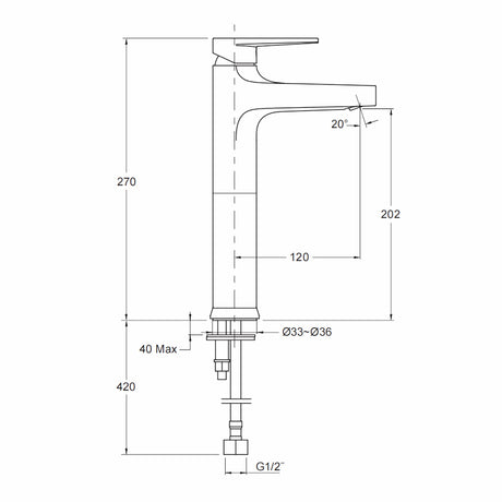 Kohler Taut Tall Basin Mixer - Polished Chrome