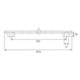 Statement Slidebar  1000mm Shower Rail Brushed Brass 26313T-2MB