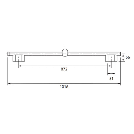 Statement Slidebar  1000mm Shower Rail Brushed Brass 26313T-2MB