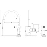 ZEN SS316L KITCHEN MIXER WITH HAND SPRAY GRAPHITE