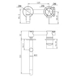 Mecca Wall Basin/Bath Mixer Swivel Spout 225mm Gun Metal