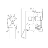 Bianca Shower Mixer With Divertor Separate Back Plate Matte Black