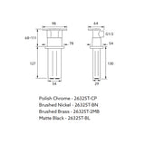 Statement Dual Function Ceiling Mount Rainhead Arm  127mm  Brushed Nickel 26325T-BN