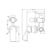 Bianca Shower Mixer With Divertor Separate Plate Matte Black