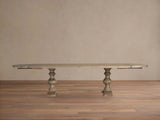 Tuscany Wood Extension Dining Table Oval Poplar Dining Table
