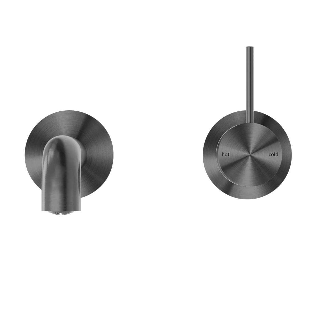 Mecca Wall Basin/Bath Mixer Separate Back Plate Handle Up 230mm Gun Metal