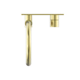 Mecca Wall Basin/Bath Mixer Swivel Spout Handle Up Brushed Gold