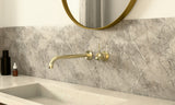 Mecca Shower Mixer 60mm Handle Up Plate Brushed Gold