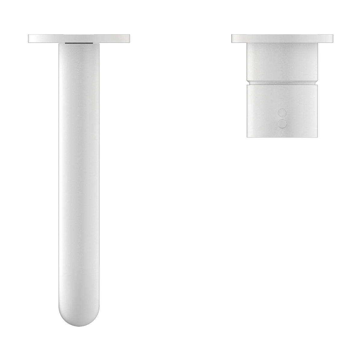 Mecca Wall Basin/Bath Mixer Separate Back Plate Handle Up 120mm Matte White