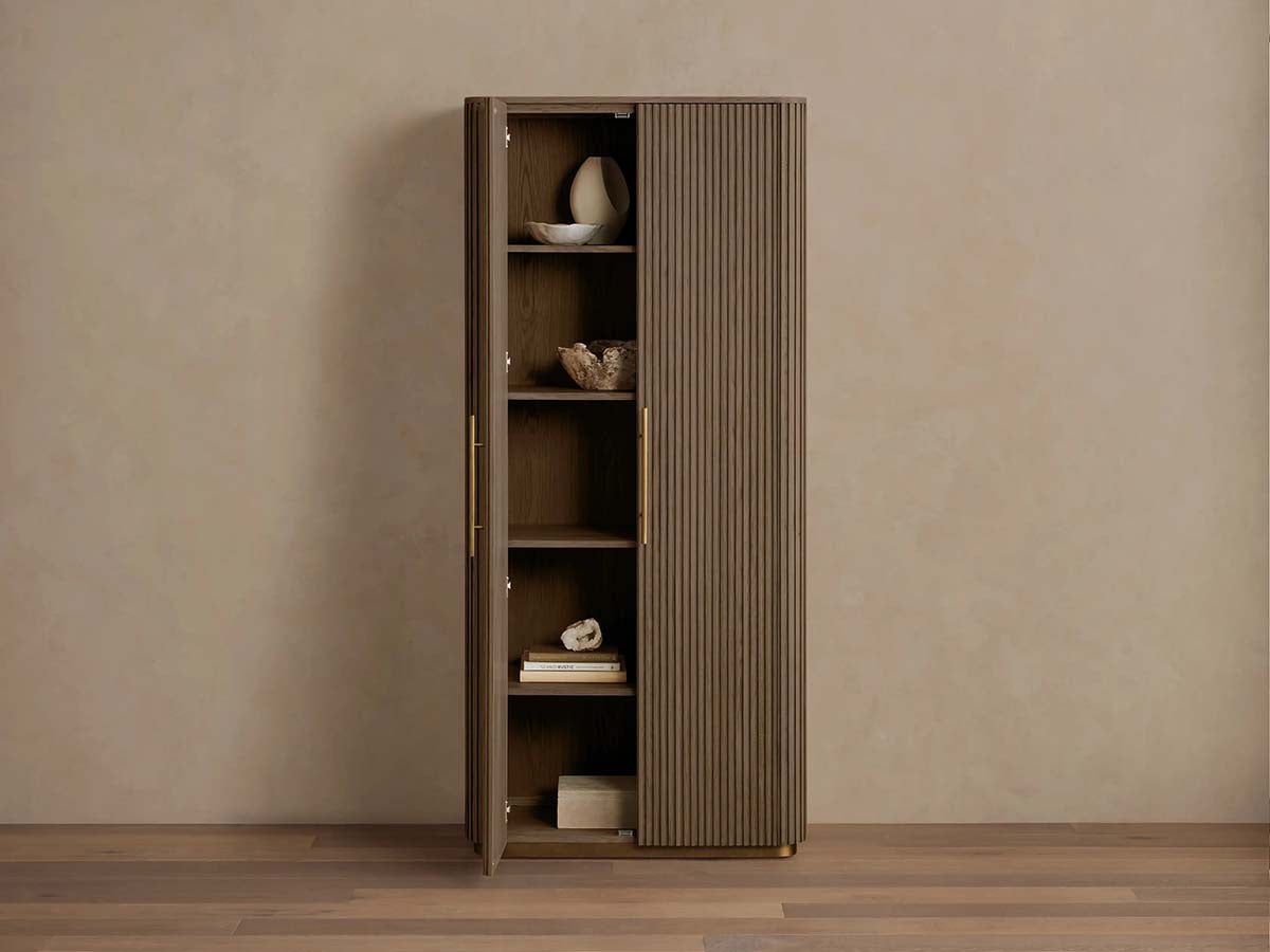 Finnley Wood Tall Cabinet Living Room Country Storage Cabinet with Doors