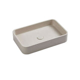 NAGA Cuneo Concrete Basin with Matching Pop-up Waste Rectangle White Sandstone