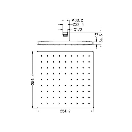 250mm Abs Square Shower Head Chrome