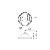 York 200mm Shower Head Chrome