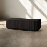 Finnley Solid Wood Coffee Table Rustic Sofa Center Tea Table with Reeded Design