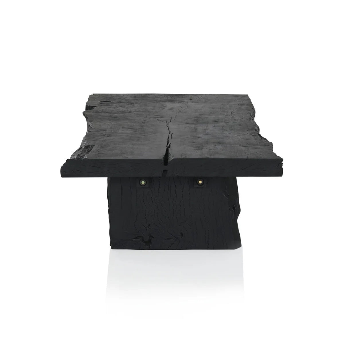 Nobu Wood Rectangular Coffee Table Sofa Center Tea Table Burnt Noir Finish