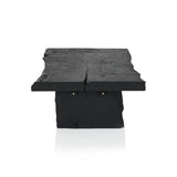 Nobu Wood Rectangular Coffee Table Sofa Center Tea Table Burnt Noir Finish