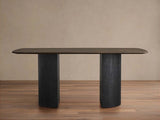 Saint Germain Rectangle Oak Top Dining Table with Wood Dauphine Base