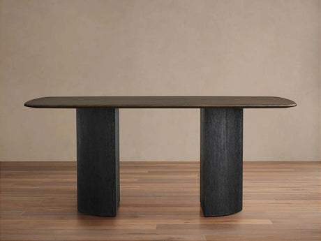 Saint Germain Rectangle Oak Top Dining Table with Wood Dauphine Base