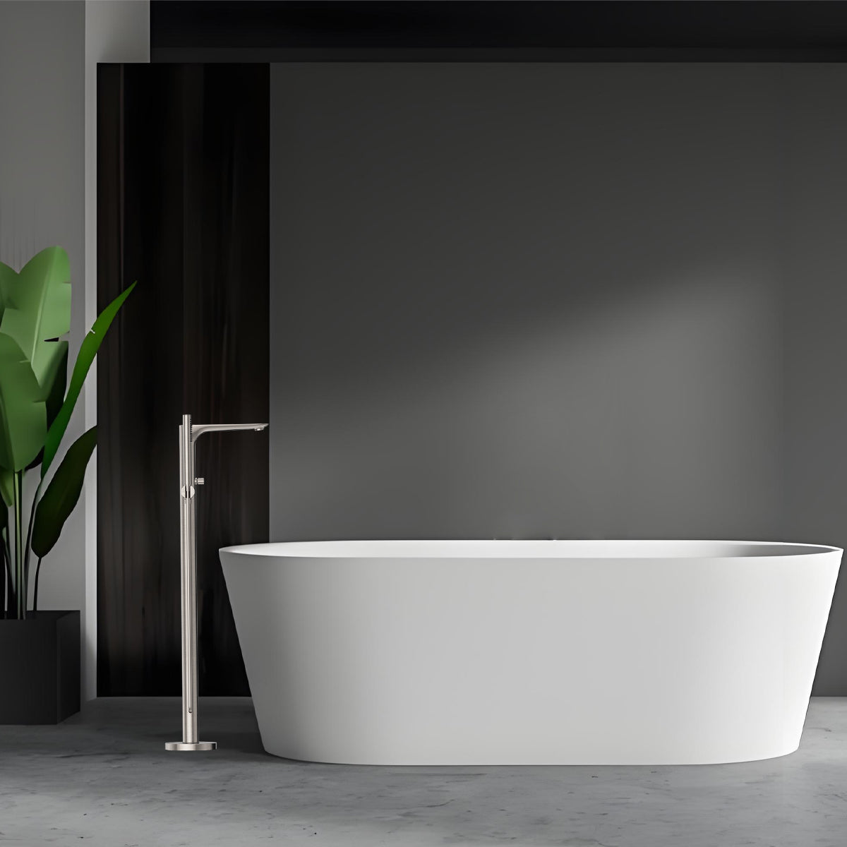 Bianca Freestanding Bath Mixer With Hand Shower Brushed Nickel