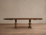Tuscany Wood Extension Dining Table Oval Poplar Dining Table