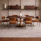 Billie Performance Fabric Dining Chair Modern Antiqued Iron Frame Living Room Chairs
