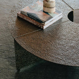 Bowie Hammered Cast Coffee Table Aluminum Sofa Center Tea Table in Antiqued Bronze