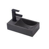 NAGA Spoleto Concrete Basin with Matching Pop-up Waste Rectangle with 1 Tap Hole Black Sandstone
