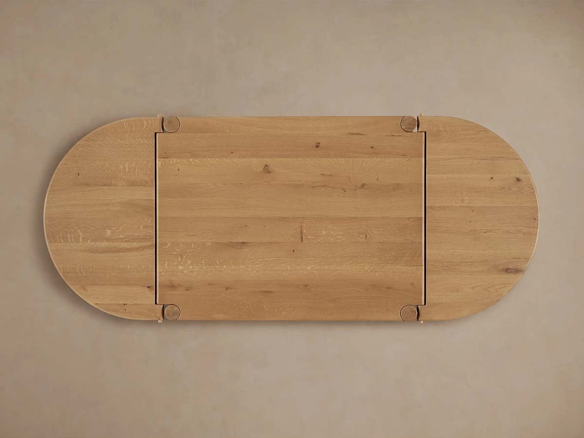 Sulina Wood Extension Dining Table Oak Drop-Leaf Design