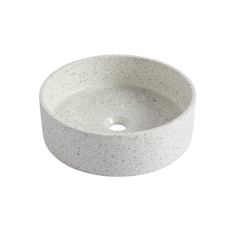 NAGA Perugia Concrete Basin with Matching Pop-up Waste Round Terrazzo