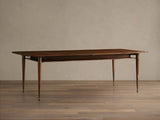 Ross Wood Extension Dining Table Walnut Mid-Century Dining Table with Self-Storing Leaf