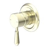 York Shower Mixer With Metal Lever Aged Brass